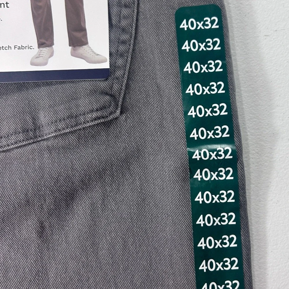 JACHS New York Mens Straight Fit 5 Pocket Denim Pant Grey 40x32 S26A-128-VES NWT